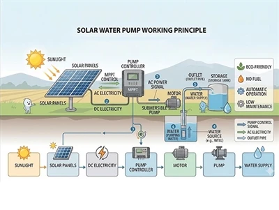 Working Principle of Solar-Powered Sprinkler Pumps